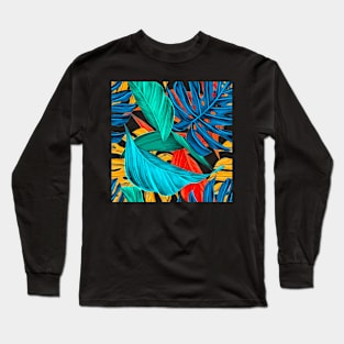 Colorful Tropical Leaves Long Sleeve T-Shirt